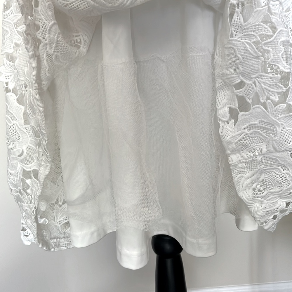 Lulus Nora Lee White Sleeveless Lace Midi Dress With Pockets Size XS - Picture 9 of 11